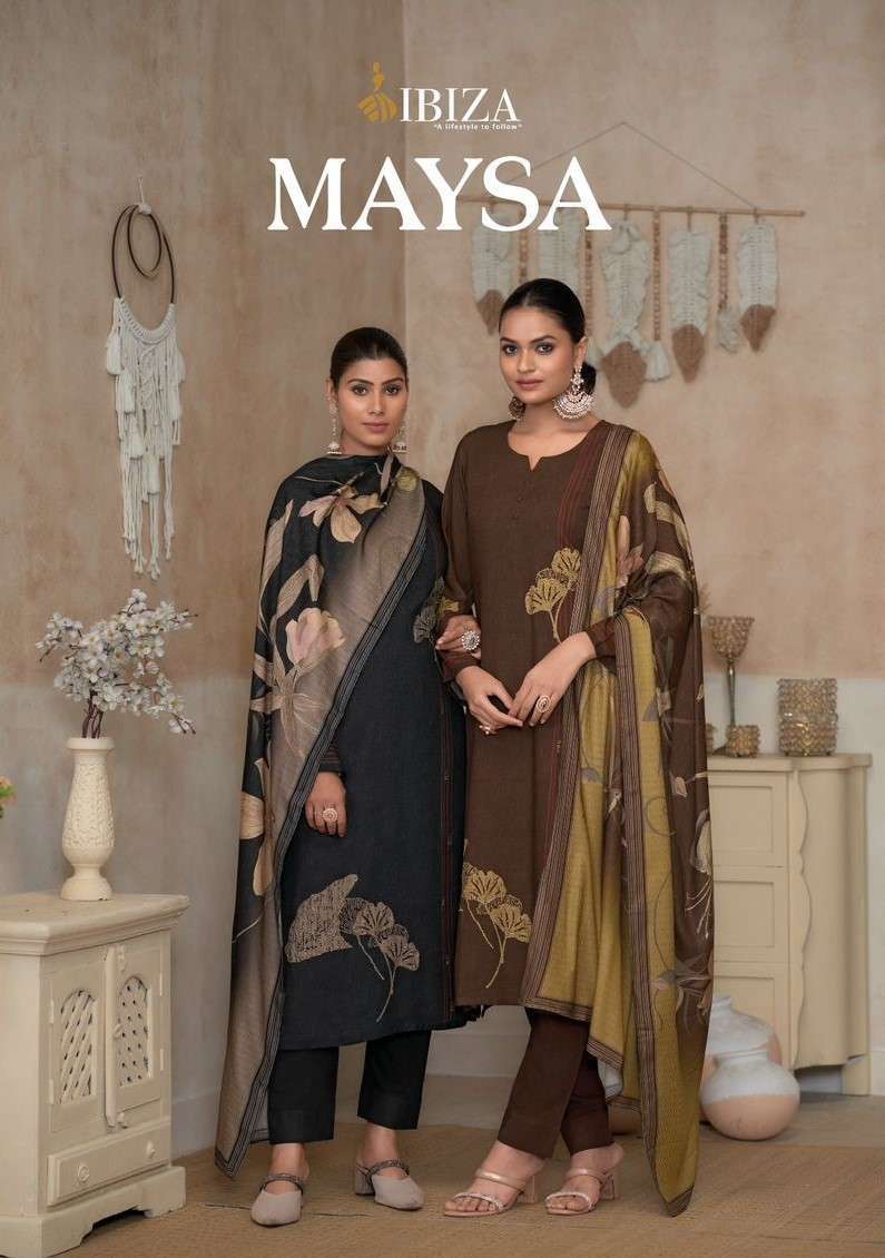 MAYSA BY IBIZA LIFESTYLE 11016 TO 11019 SERIES VISCOSE PASHMINA WORK WINTER WEAR DRESSES