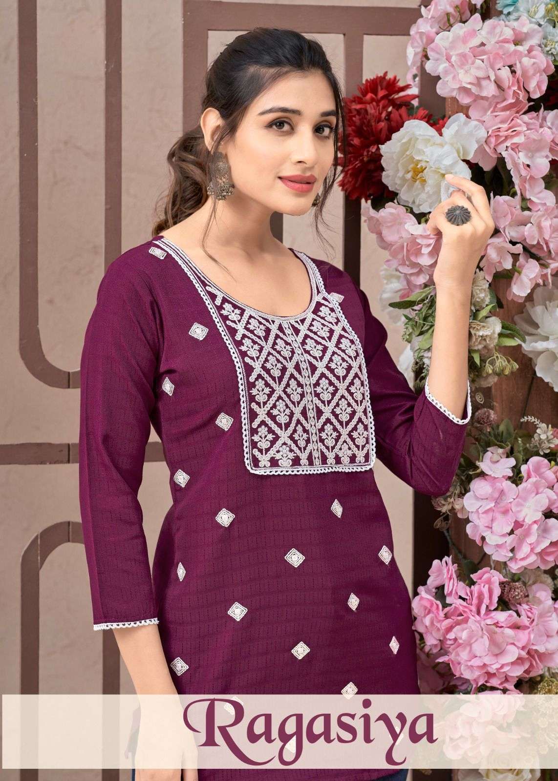 RAGASIYA BY SANGEET 1001 TO 1006 SERIES RAYON EMBROIDERY WORK TOPS