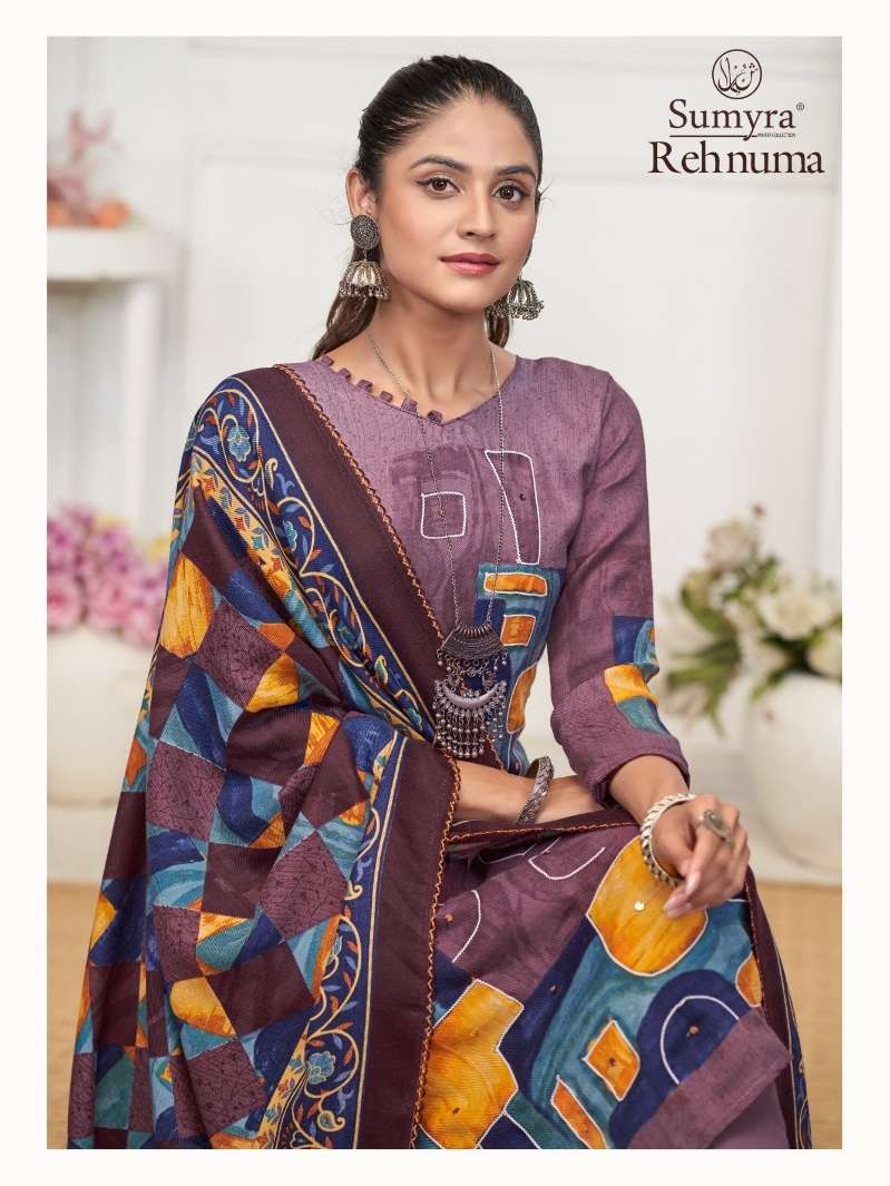 SUMYRA REHNUMA BY RADHIKA FASHION PASHMINA PRINT WORK WINTER WEAR DRESSES