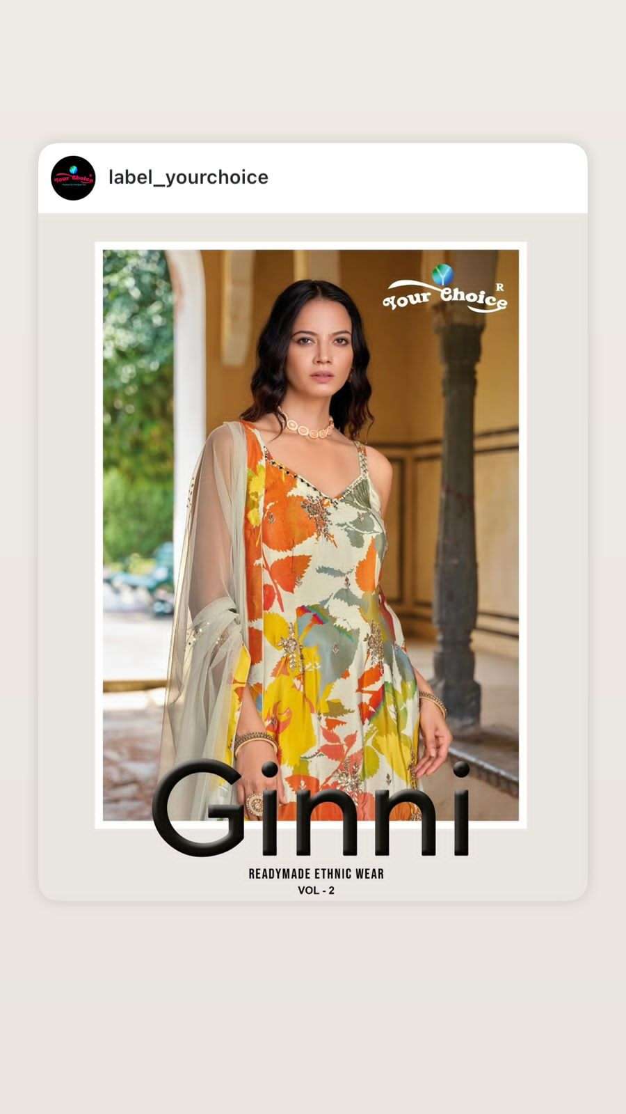 GINNI VOL-2 BY YOUR CHOICE 2001 TO 2004 SERIES HEAVY CHINON WORK READYMADE DRESSES