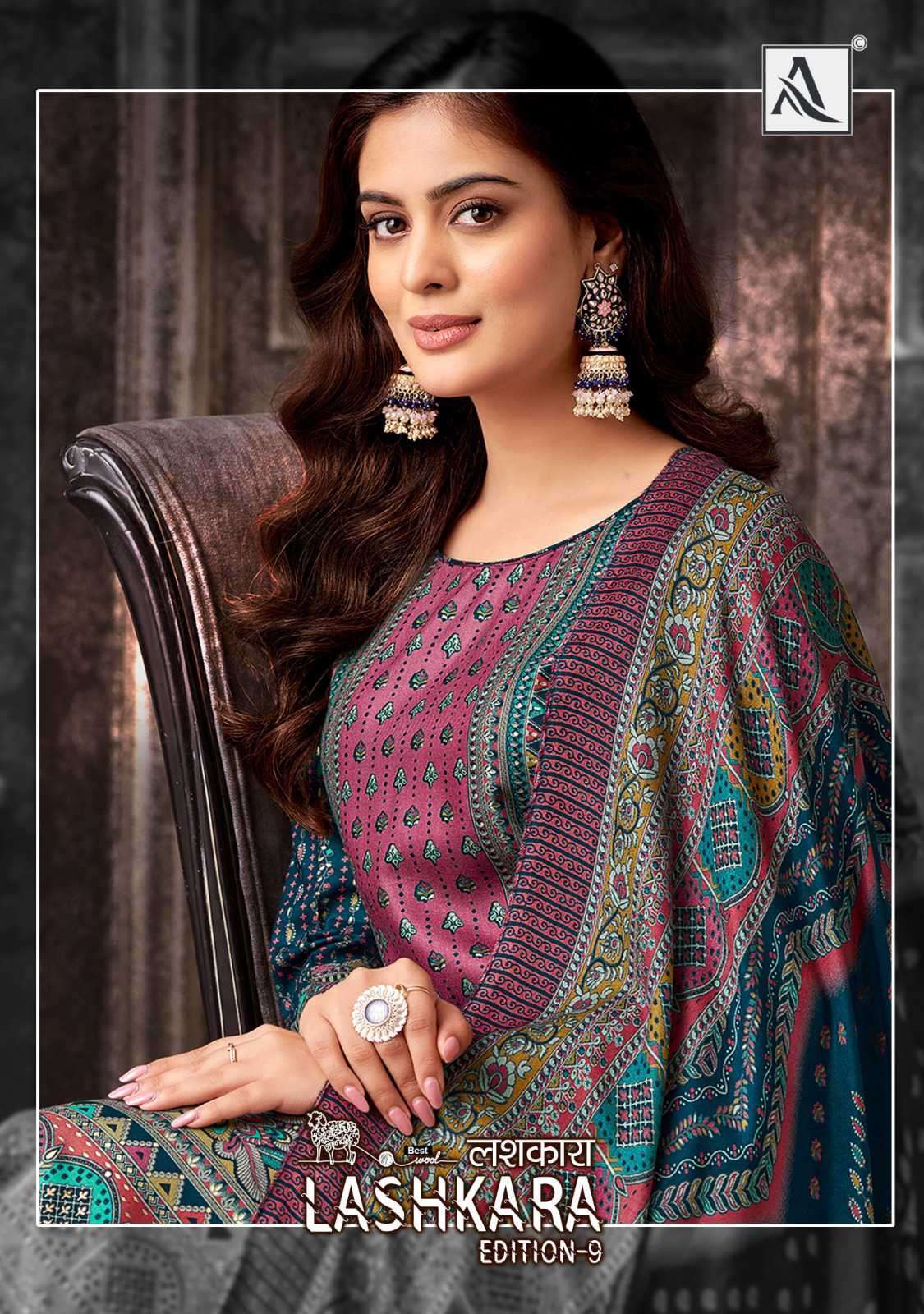 LASHKARA VOL-9 BY ALOK SUIT 1718-001 TO 1718-006 SERIES PASHMINA WINTER WEAR DRESSES