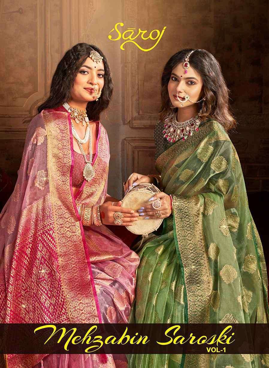 MEHZABIN SAROSKI BY SAROJ 1001 TO 1005 SERIES RICH SILK FESTIVE WEAR SAREES