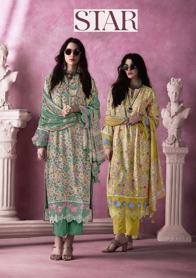 STAR BY HEER 9492 TO 9496 SERIES PURE MUSLIN EMBROIDERY WORK DRESSES