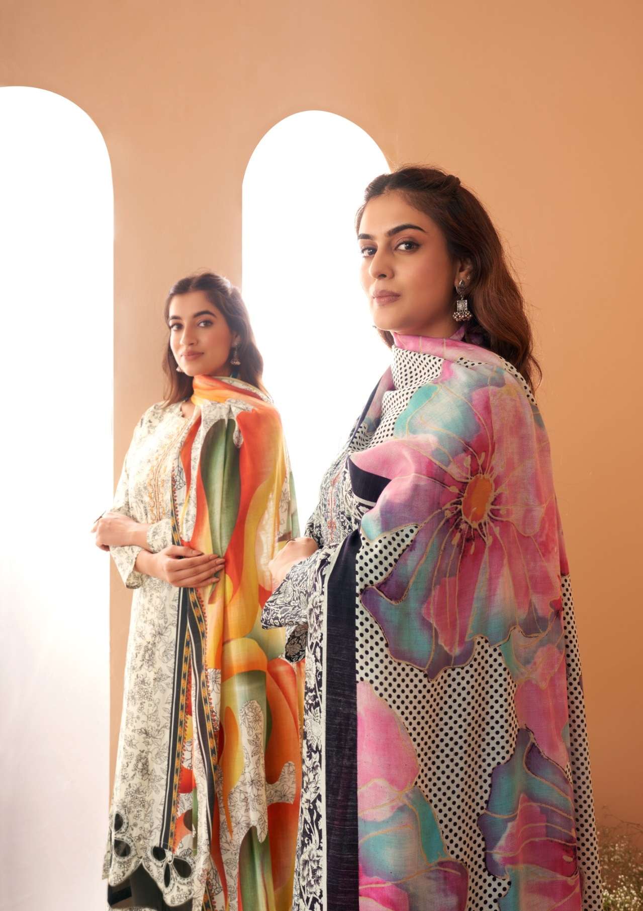 SUHANA BY MUMTAZ ARTS 3901 TO 3904 SERIES VISCOSE MUSLIN PRINT WORK DRESSES