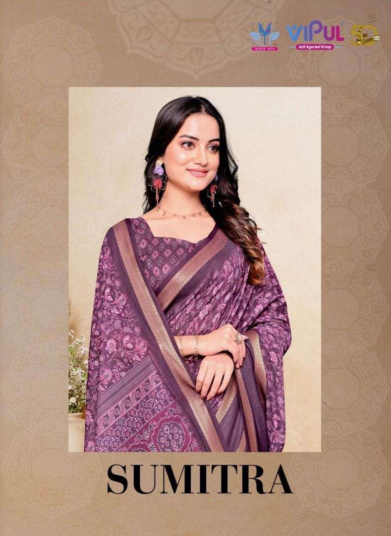 SUMITRA BY VIPUL 84528 TO 84536 SERIES SILK PRINT CASUAL WEAR SAREES