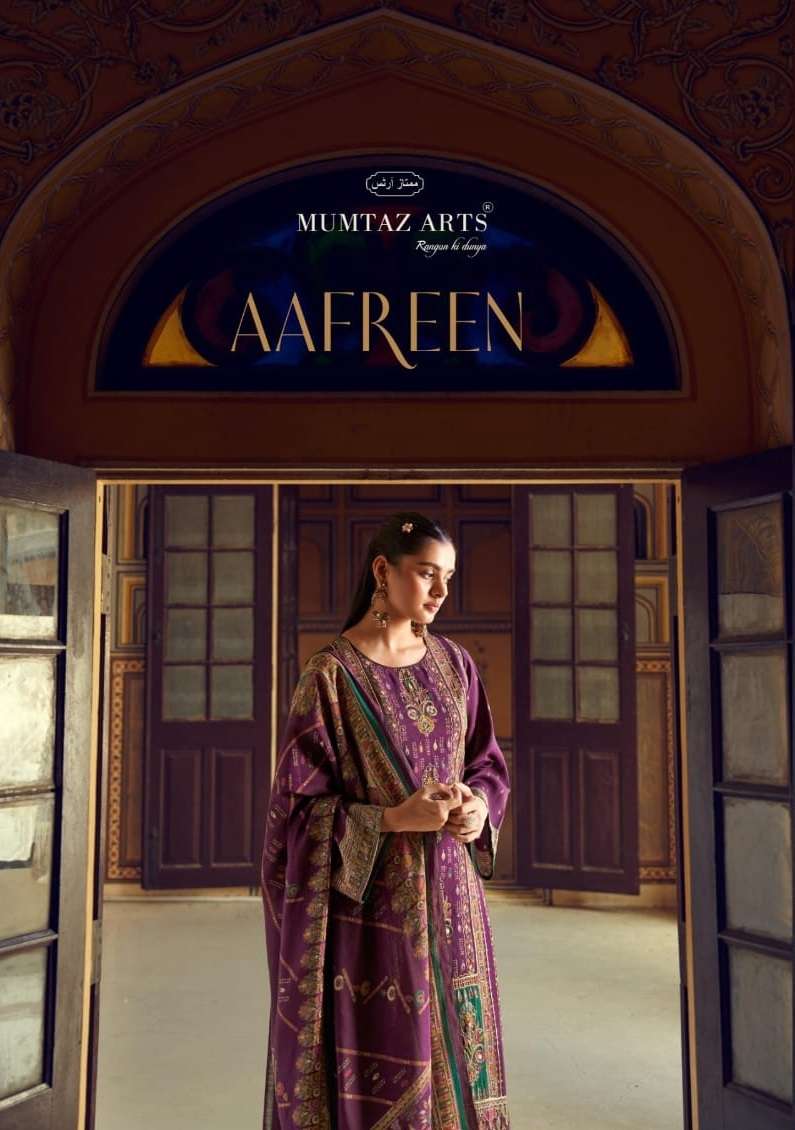 AAFREEN BY MUMTAZ ARTS 8901 TO 8904 SERIES VISCOSE MUSLIN PRINT WORK DRESSES