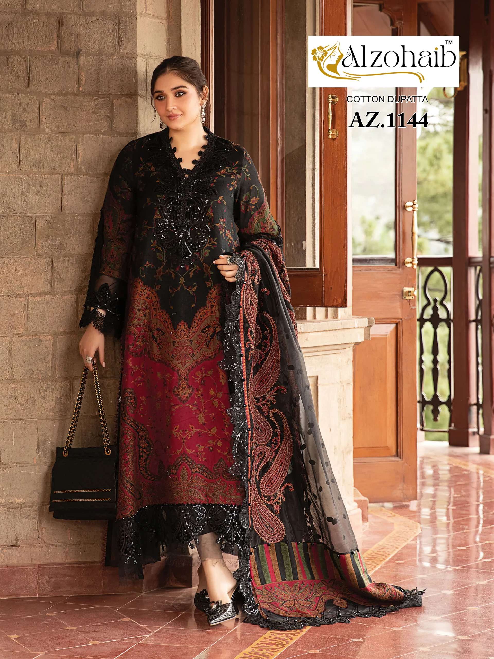 AZ-1144 HIT DESIGN BY ALZOHAIB PURE COTTON PRINT WORK PAKISTANI DRESS