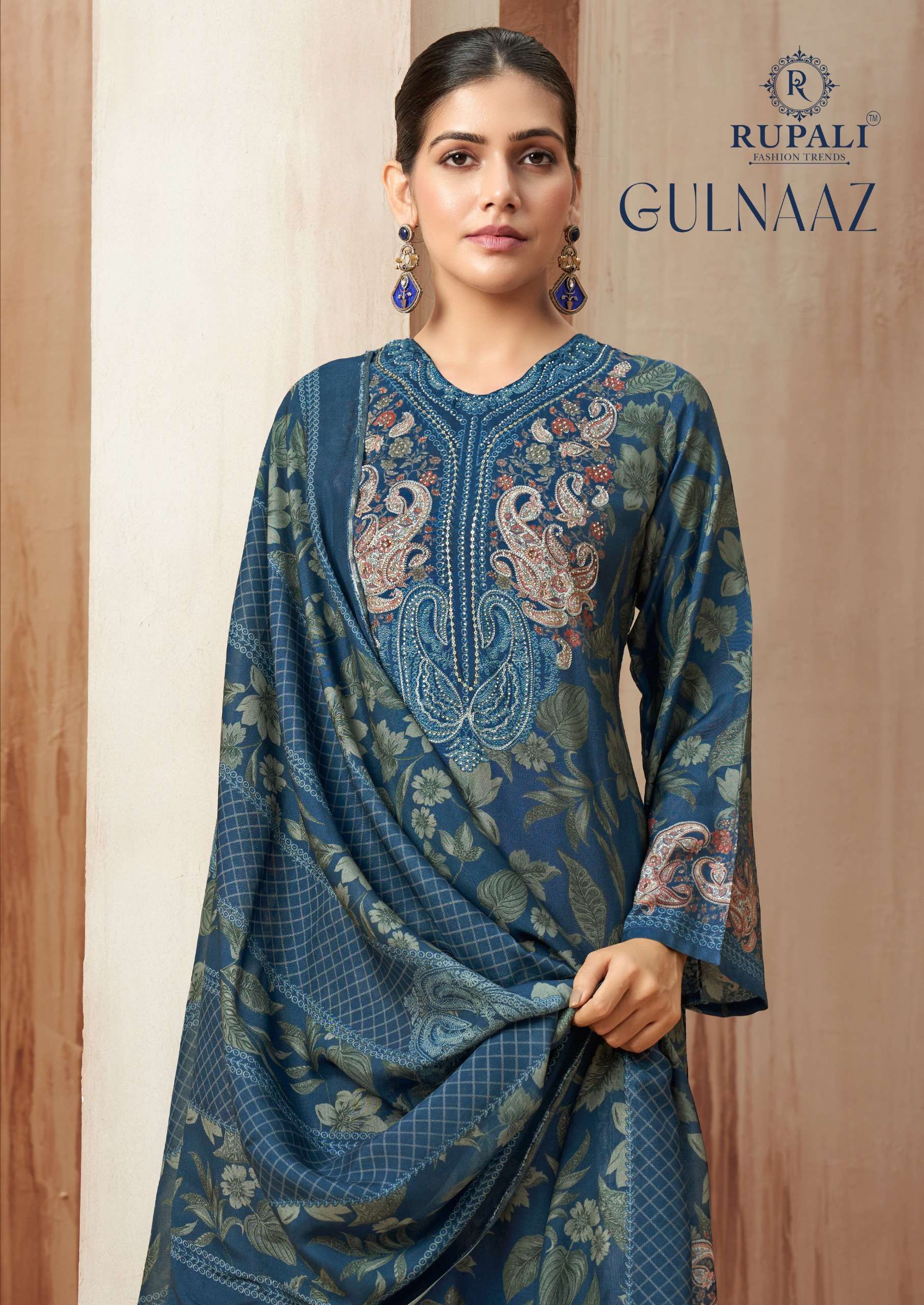 GULNAAZ BY RUPALI 1401 TO 1404 SERIES MUSLIN PRINT WORK DRESSES