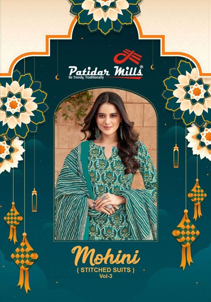 MOHINI VOL-3 BY PATIDAR MILLS 3001 TO 3010 SERIES PURE COTTON PRINT READYMADE DRESSES