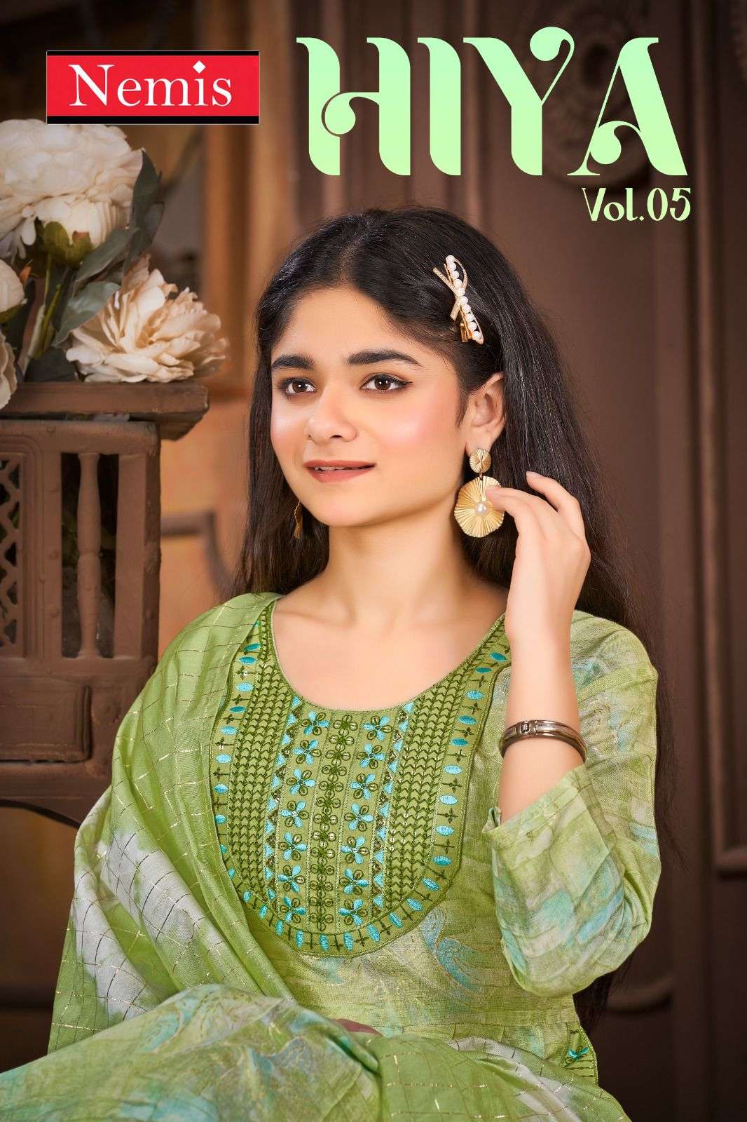 NEMIS HIYA VOL-5 BY AQSAWHOLESALE 5001 TO 5007 SERIES RAYON WORK KIDS DRESSES