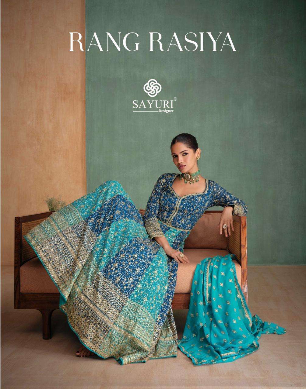 RANG RASIYA BY SAYURI 5656 & 5657 SERIES GEORGETTE EMBROIDERY WORK GOWN & DUPTTAS