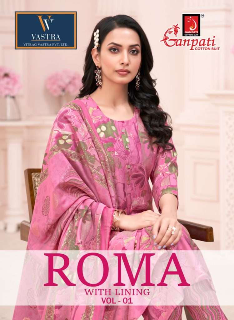 ROMA VOL-1 BY GANPATI 108 TO 123 SERIES MEXICAN SILK PRINT WORK READYMADE DRESSES